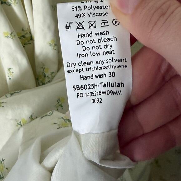 House of CB Tallulah Ivory Floral Puff Sleeve Midi Dress XL - Picture 10 of 11